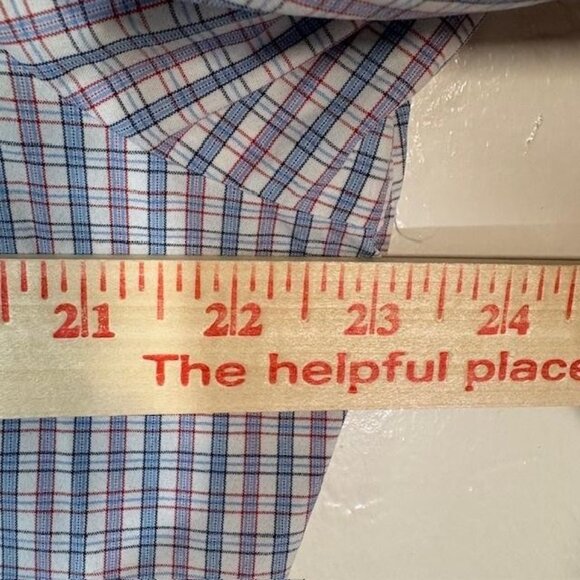 Mizzen+Main Shirt Mens Large Blue Red Plaid Leeward Performance Trim Fit Dress - Picture 6 of 7